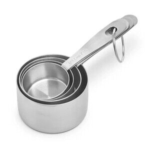 The Cellar 4-Piece Stainless Steel Measuring Cup Set Dishwasher Safe Kitchen 304